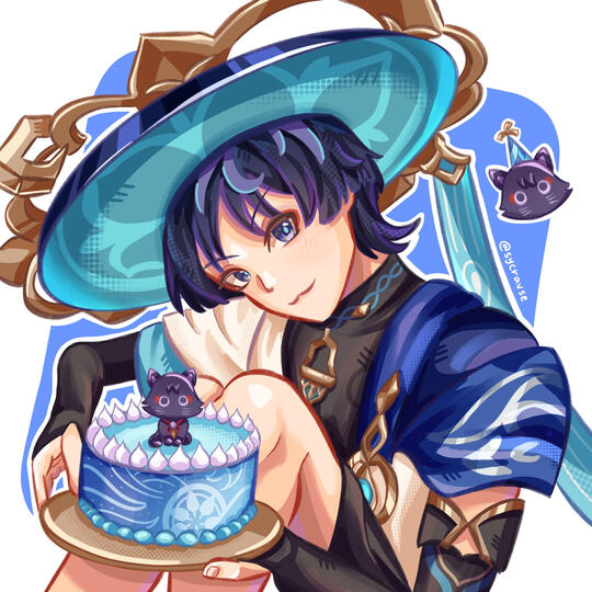 Half Body w/ Props - Genshin Wanderer Fan Art