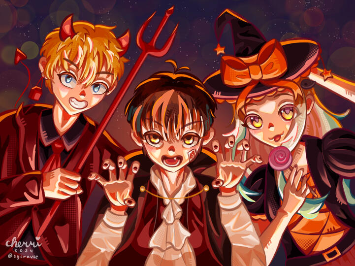 Half Body w/ 3 Characters and Lighting - TBHK Fan Art