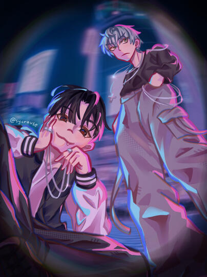 Full Body w/ 2 Characters and Lighting - Ivantill Fan Art