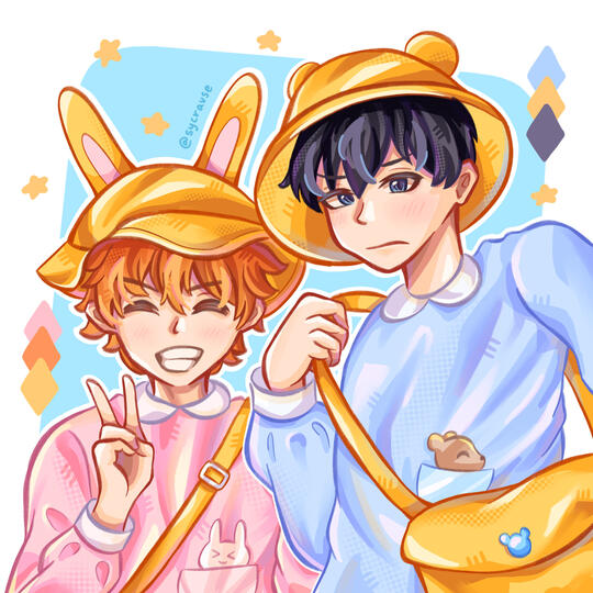 Half Body w/ 2 Characters - Haikyuu Fan Art